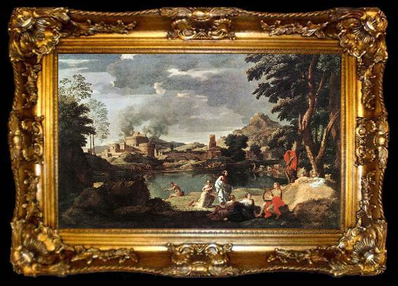 framed  POUSSIN, Nicolas Landscape with Orpheus and Euridice sg, ta009-2